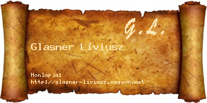 Glasner Líviusz névjegykártya